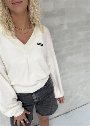 Knit v-neck sweater Bright White ROTATE By Birger Christensen 